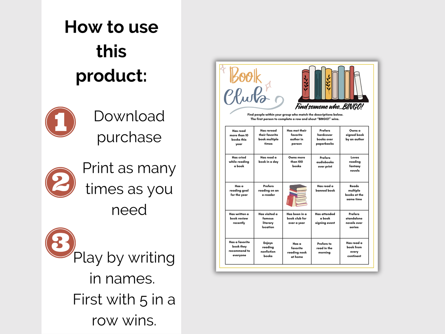 Book Club Find Someone Who