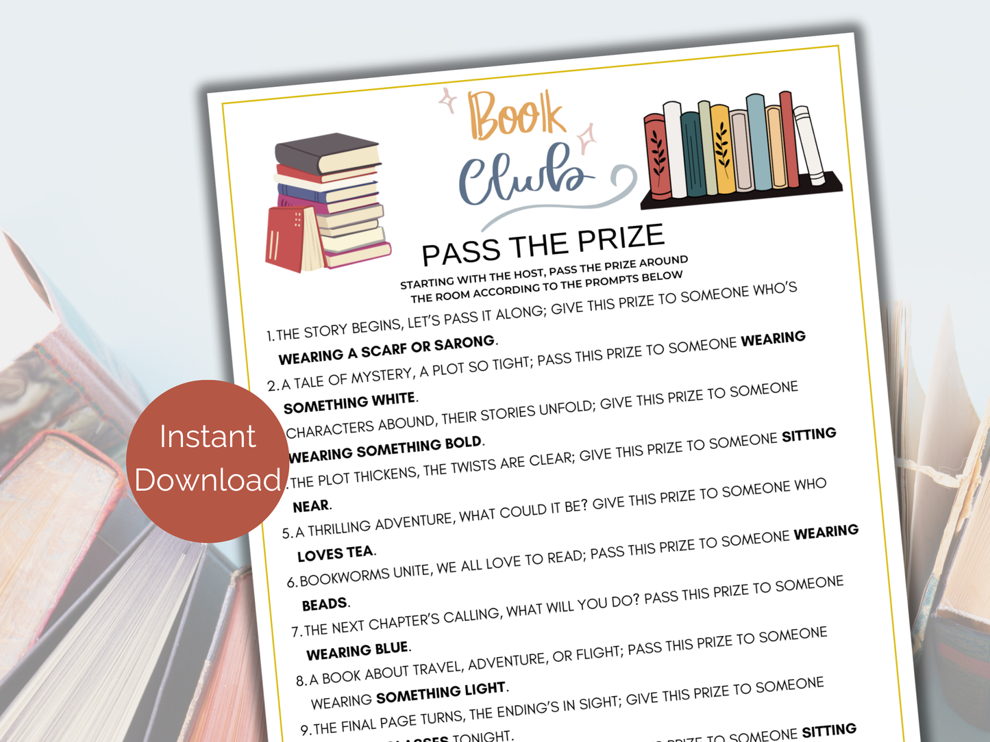Book Club Pass The Prize