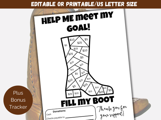 Editable Fill My Boot Fundraiser Template