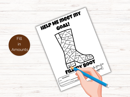 Editable Fill My Boot Fundraiser Template