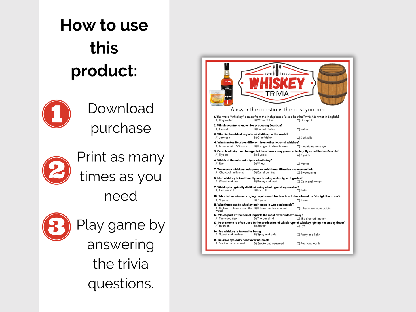 Bourbon Trivia Game