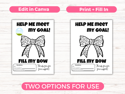 Editable Fill My Bow Fundraiser Template