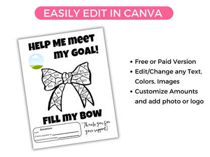 Editable Fill My Bow Fundraiser Template