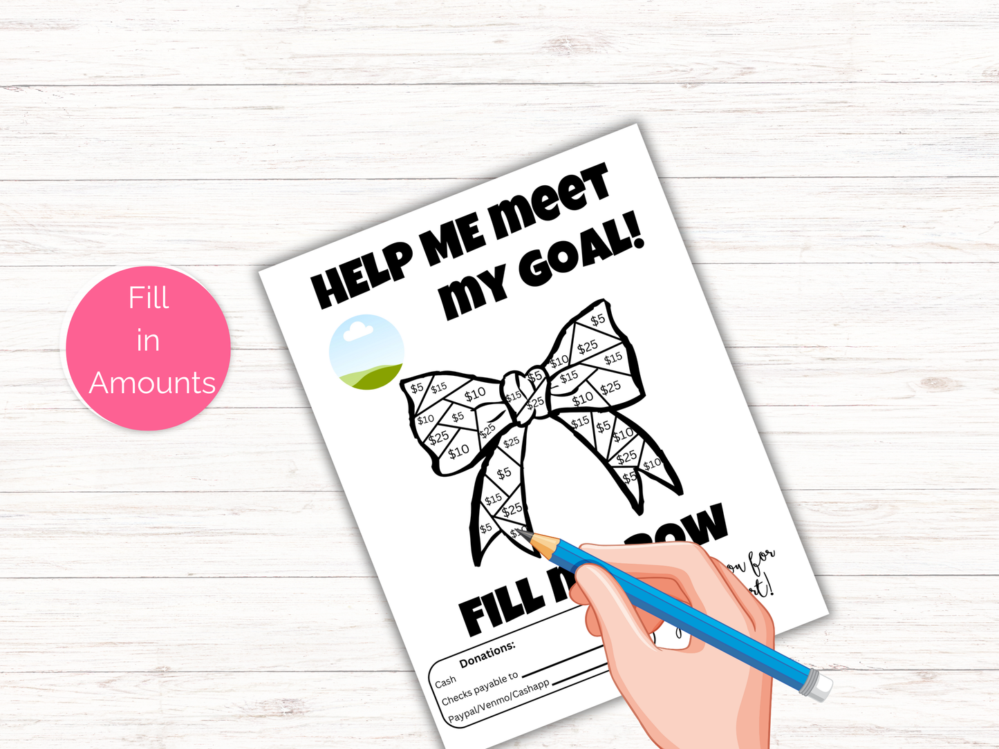 Editable Fill My Bow Fundraiser Template