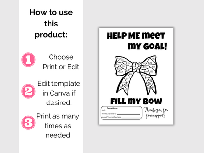 Editable Fill My Bow Fundraiser Template