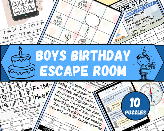 Boys Birthday Escape Room