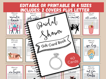 Bridal Shower Gift Card Book Editable or Printable