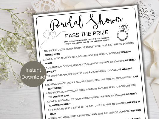 Bridal Shower Pass The Prize