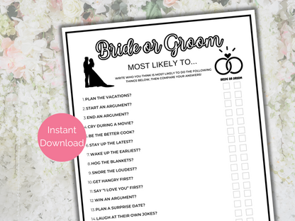 Bride or Groom Most Likely To