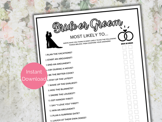 Bride or Groom Most Likely To