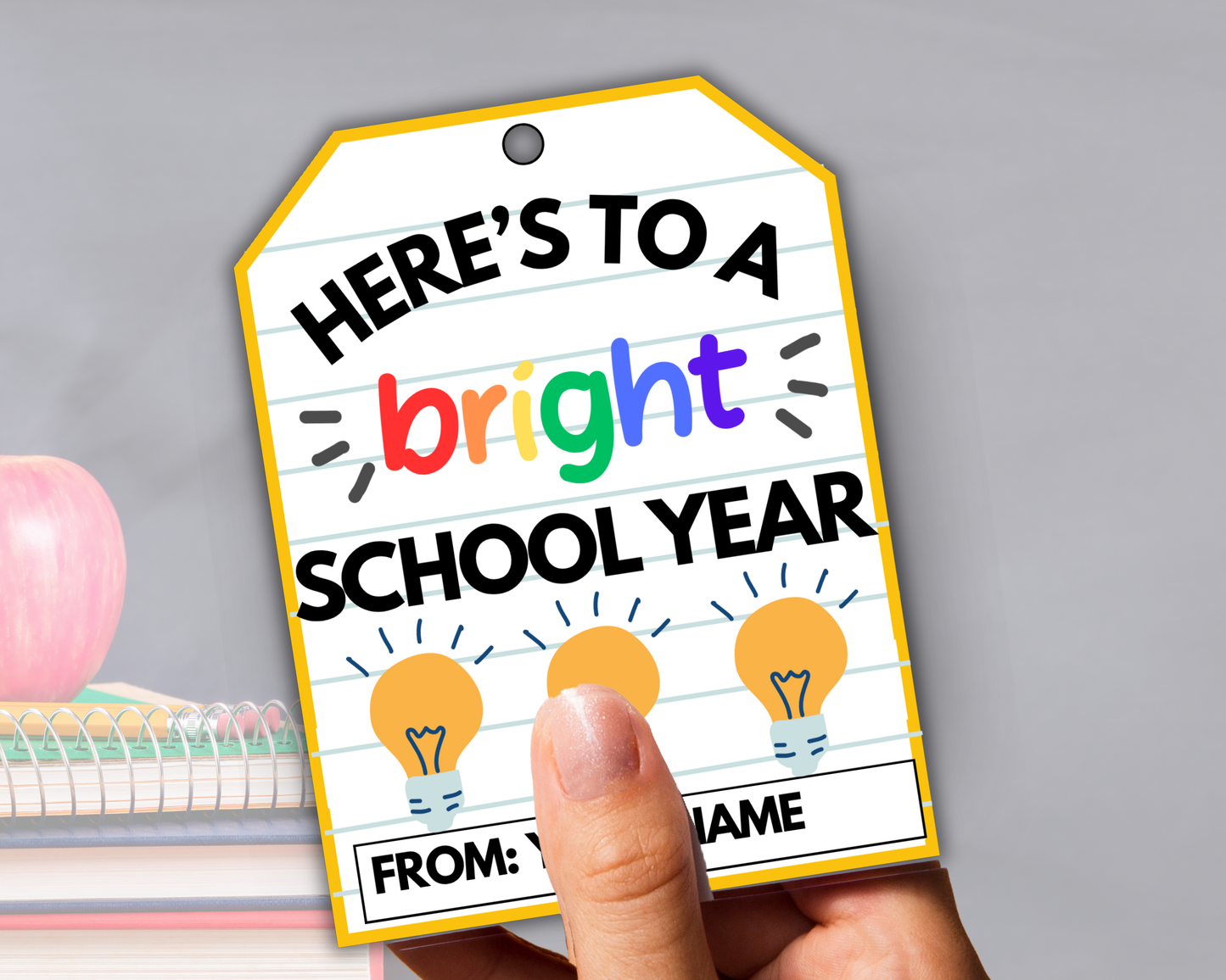 Editable Here's To A Bright School Year Back To School Tag