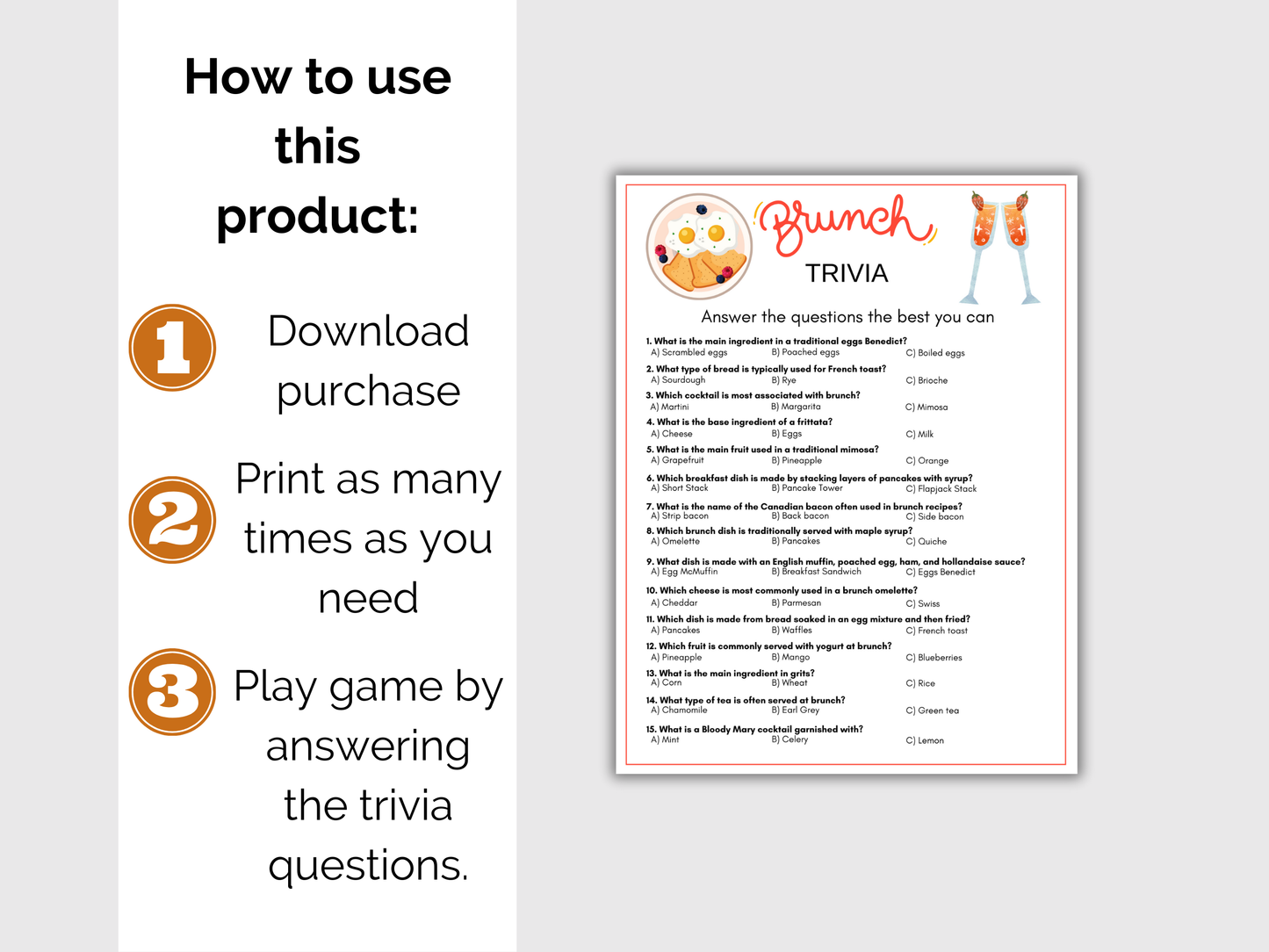 Brunch Trivia Game