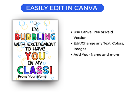 Editable Back To School Bubble Gift Tags