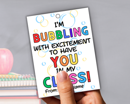 Editable Back To School Bubble Gift Tags