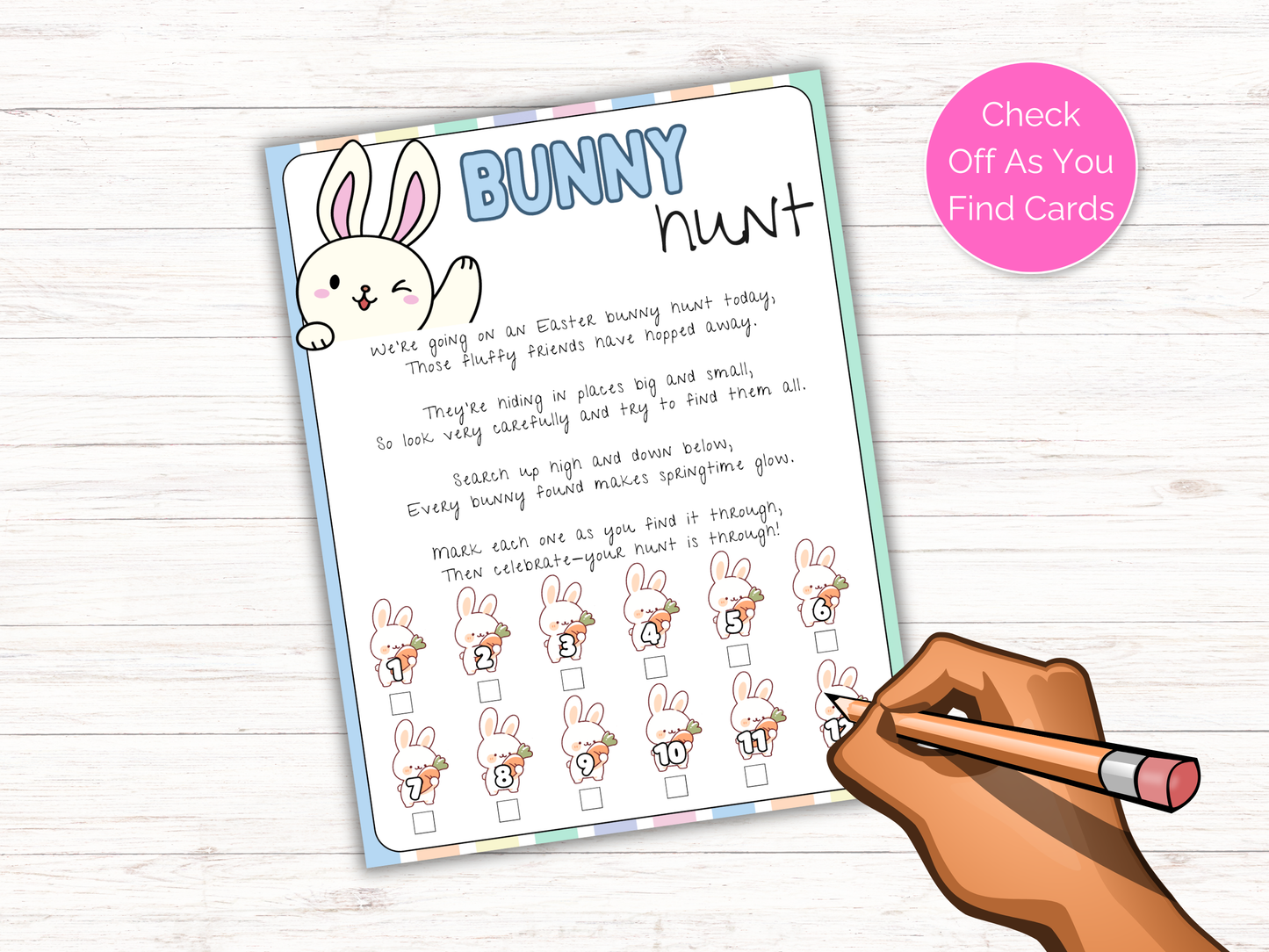 Easter Bunny Scavenger Hunt for kids