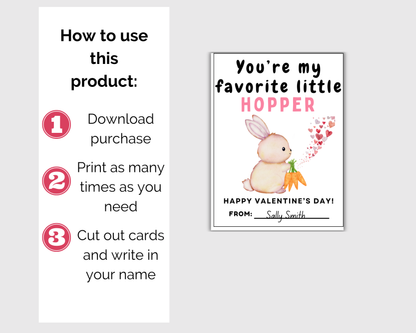 Bunny Valentine Cards