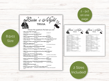 Burns Night Trivia Game
