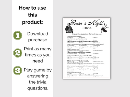 Burns Night Trivia Game