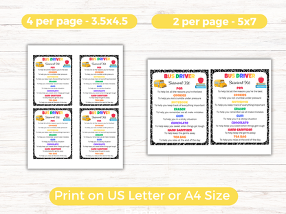Editable Bus Driver Survival Kit Gift Tags