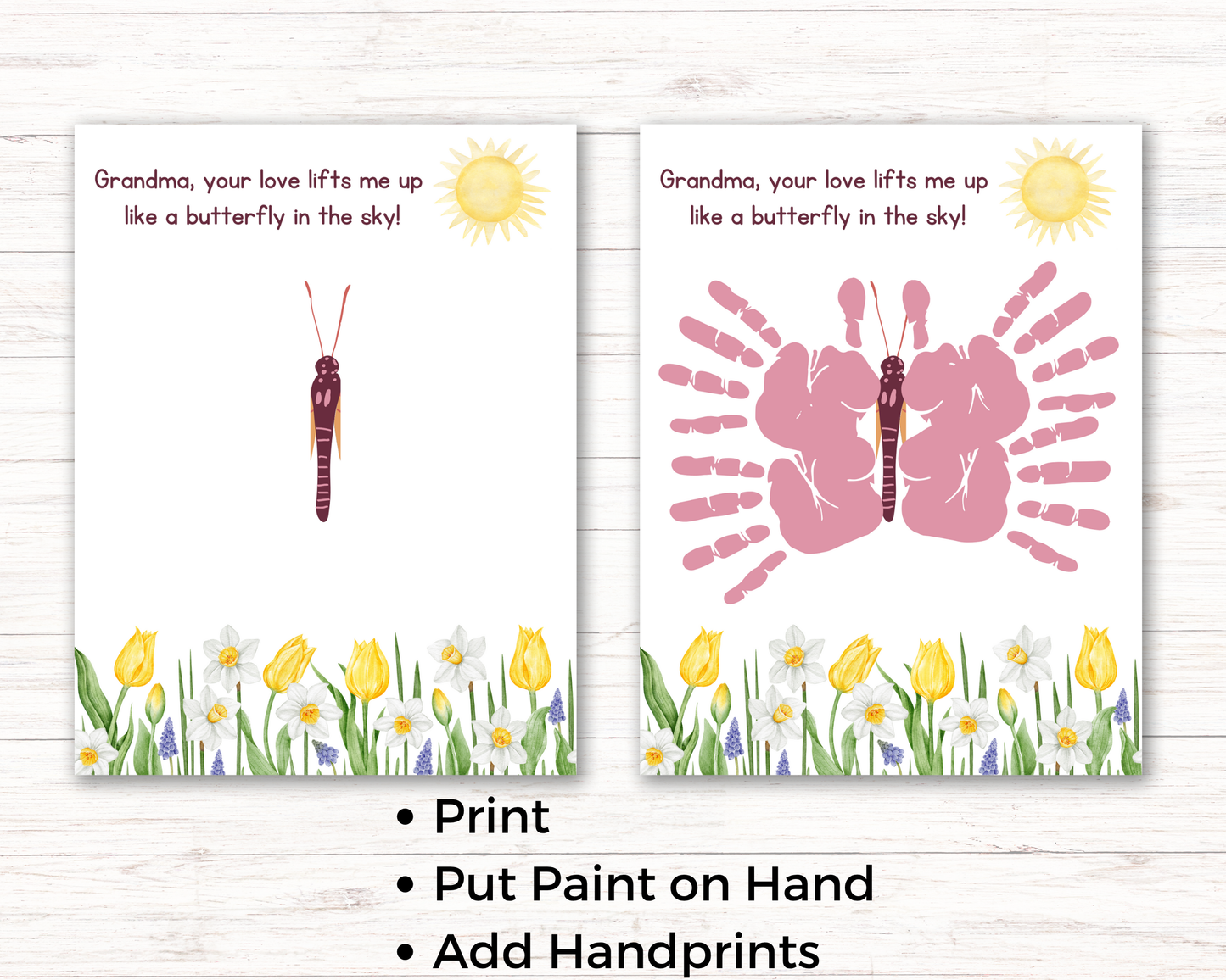 Butterfly Grandma Handprint Art