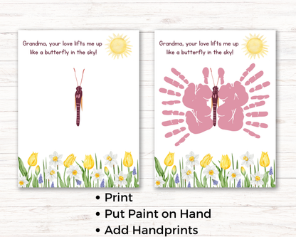 Butterfly Grandma Handprint Art