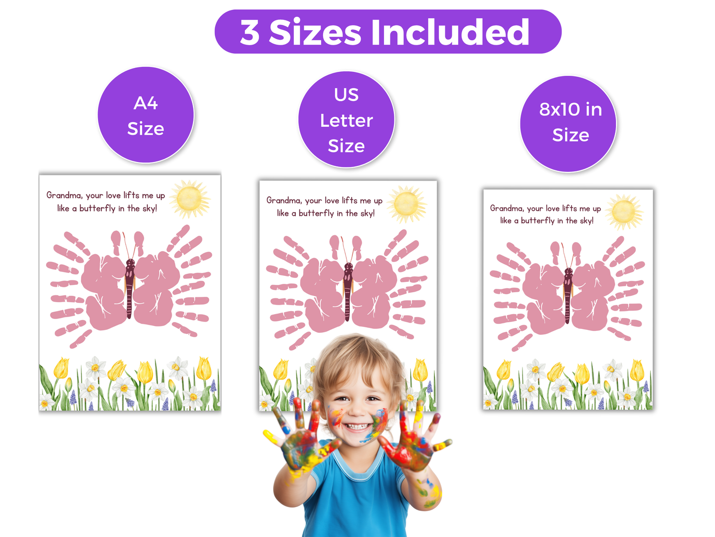 Butterfly Grandma Handprint Art