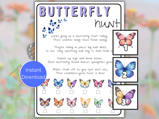 Butterfly Scavenger Hunt for kids