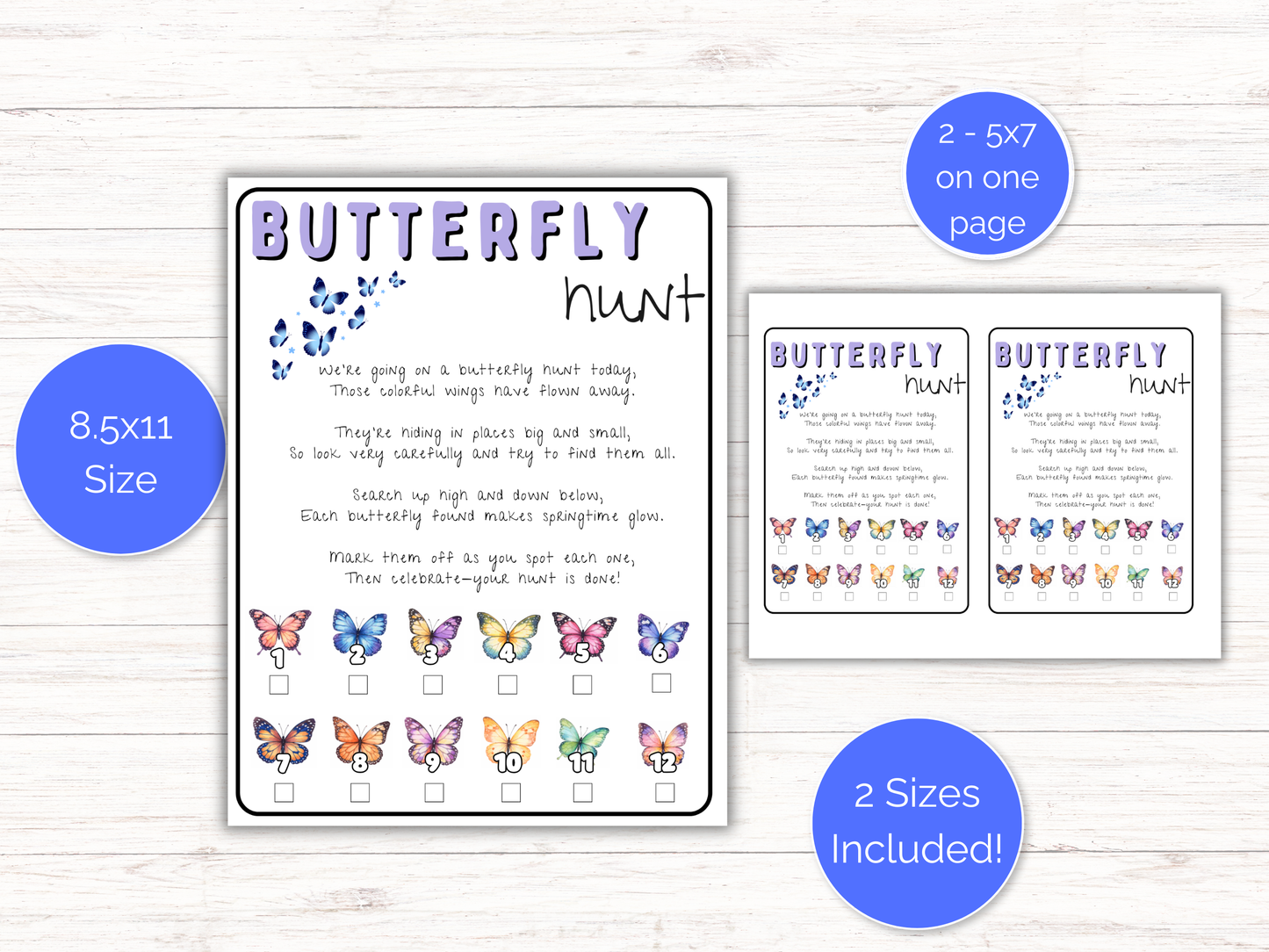 Butterfly Scavenger Hunt for kids