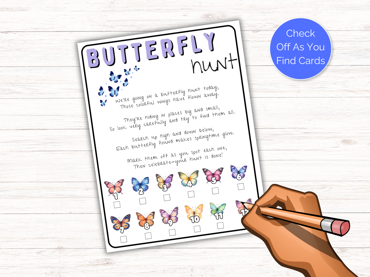 Butterfly Scavenger Hunt for kids