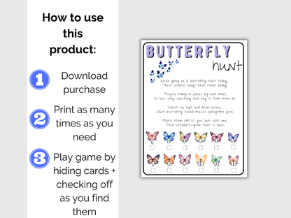 Butterfly Scavenger Hunt for kids