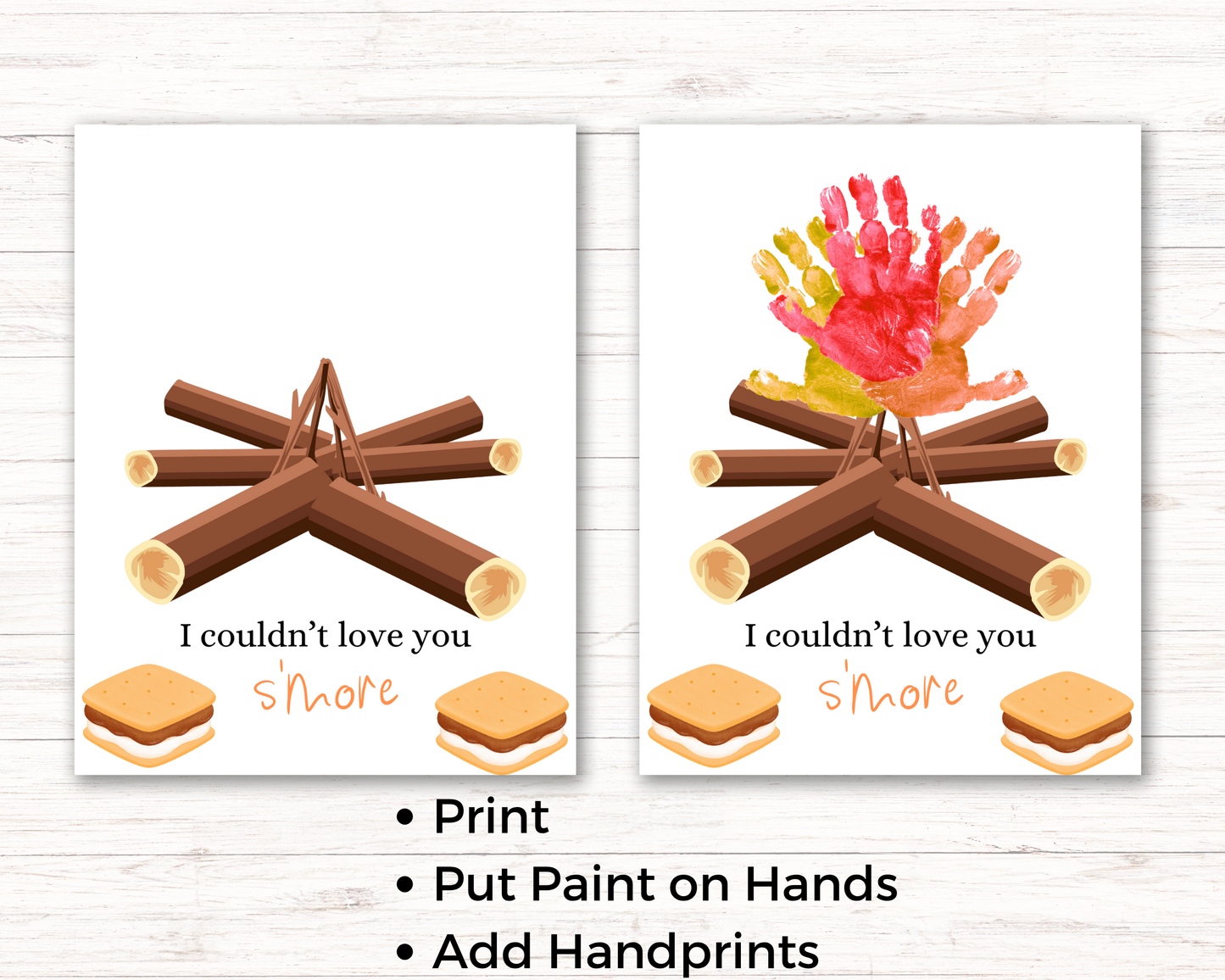 I Love You S'more Handprint Art