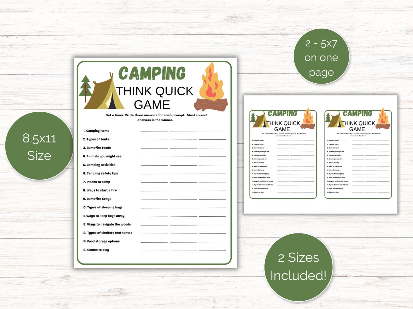 Camping Think Quick