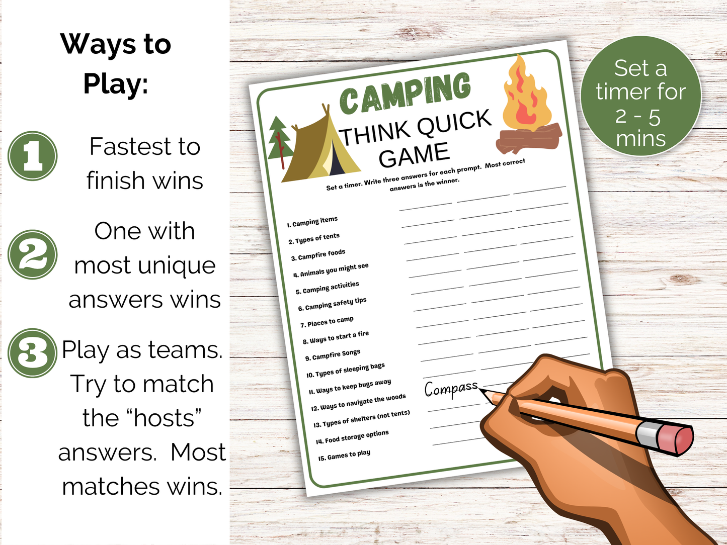 Camping Think Quick
