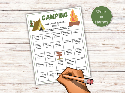 Camping Find Someone Who