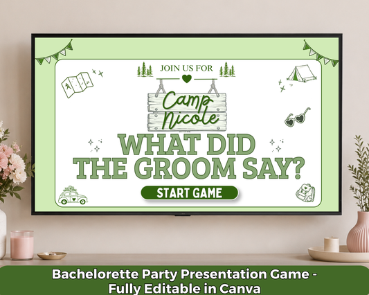 Camp Bachelorette What Did The Groom Say Game