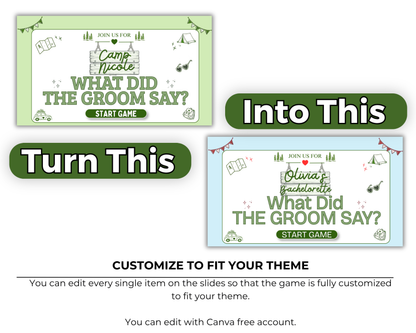 Camp Bachelorette What Did The Groom Say Game