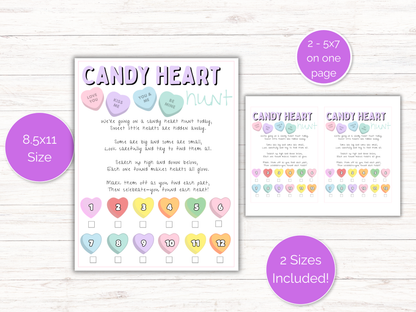 Valentines Day Candy Heart Scavenger Hunt for kids