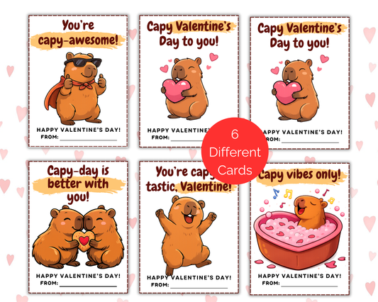 Capybara Valentine Cards