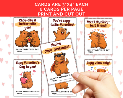 Capybara Valentine Cards
