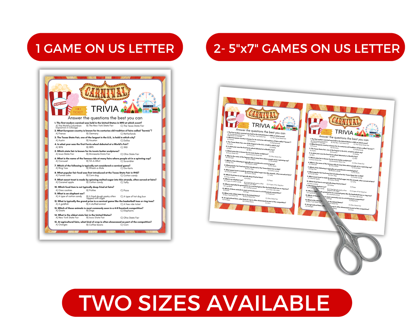 Carnival Party Game Bundle