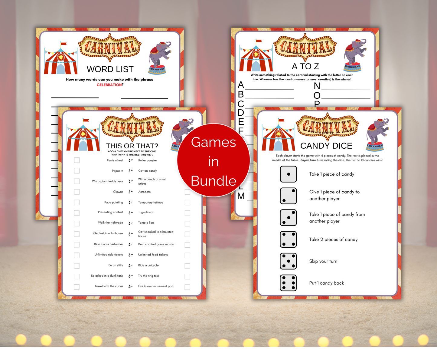 Carnival Party Game Bundle
