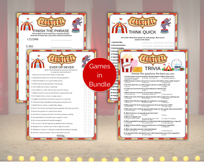 Carnival Party Game Bundle