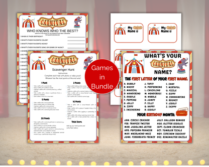 Carnival Party Game Bundle