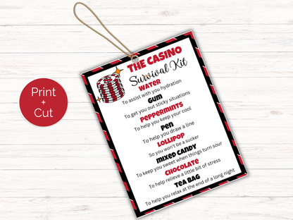 Editable Casino Survival Kit Gift