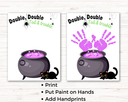 Cauldron Halloween Handprint Art
