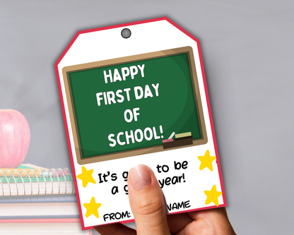 Editable Happy First Day of School Gift Tag
