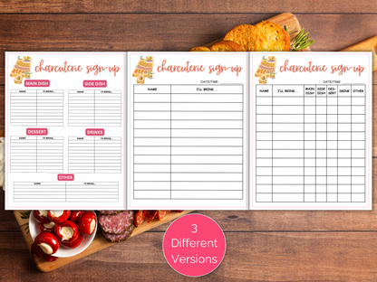 Charcuterie Sign Up Sheet