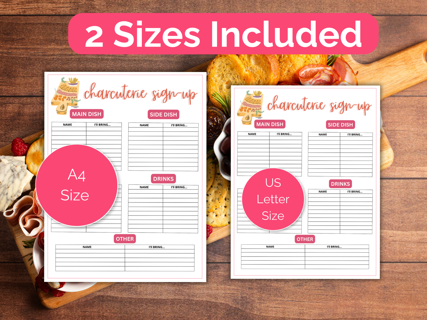 Charcuterie Sign Up Sheet