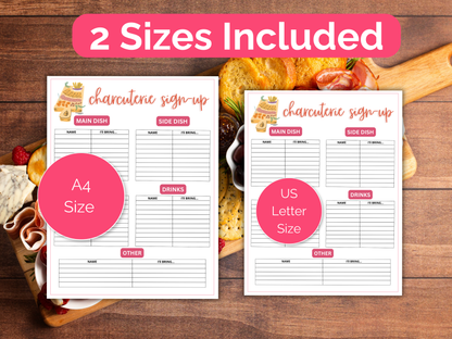 Charcuterie Sign Up Sheet