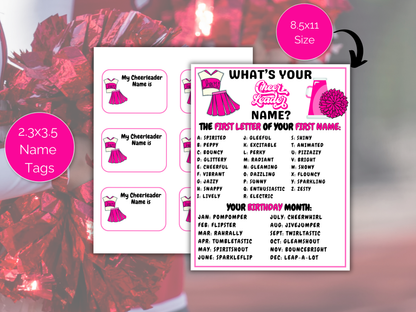 What's Your Cheer Name Game + Name Tags